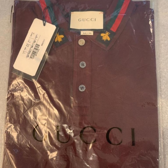 burgundy gucci shirt
